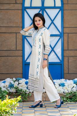 Grey printed cotton kurtas-and-kurtis 3