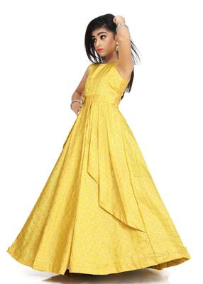 Kids Yellow Gown For Girls  3