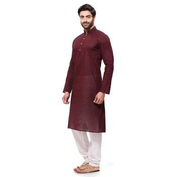 Brown plain cotton ethnic-kurtis 2
