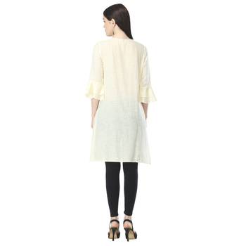 Off-white embroidered cotton cotton-kurtis 2