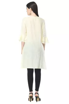 Off-white embroidered cotton cotton-kurtis