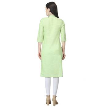 Green plain cotton cotton-kurtis 2