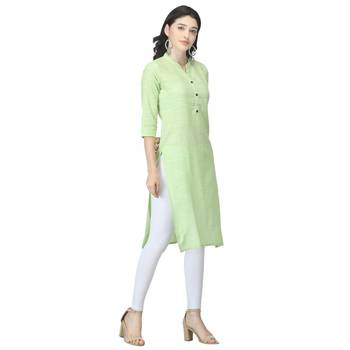 Green plain cotton cotton-kurtis 4