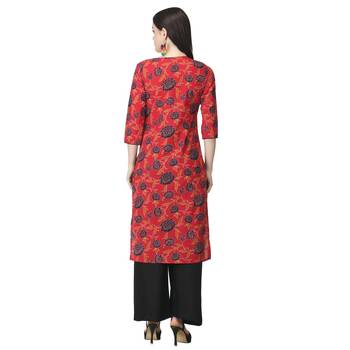 Red printed cotton cotton-kurtis 2