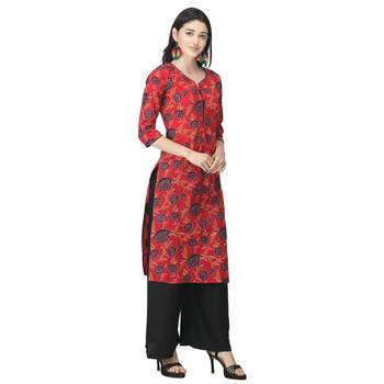 Red printed cotton cotton-kurtis 4