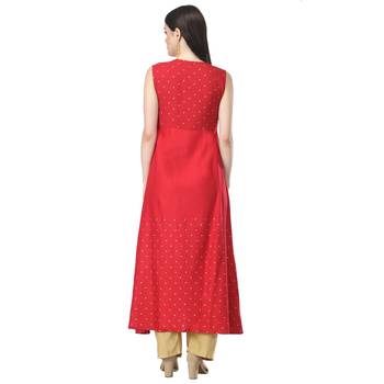 Red printed cotton cotton-kurtis 2