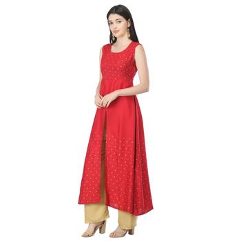 Red printed cotton cotton-kurtis 3