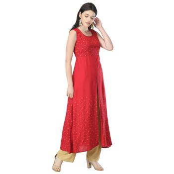 Red printed cotton cotton-kurtis 4
