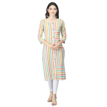 Multicolor printed cotton cotton-kurtis 1