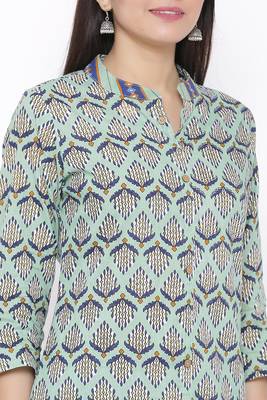 Womens Cotton Cambric Printed Straight Kurta Palazzo Set (Multi Color) 2