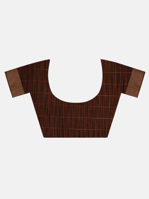 Black Woven Chanderi Saree With Blouse 8