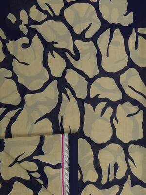 Beige printed georgette saree with blouse 6