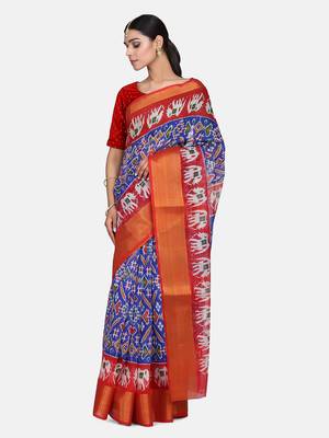 Pochampally ikkat Multi color soft cotton sarees with 5inch zari borders 3