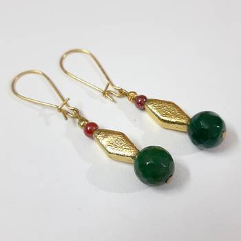 Green agate earrings 1