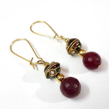 Maroon agate earrings 1