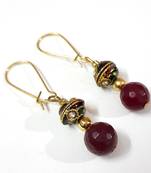 Maroon agate earrings