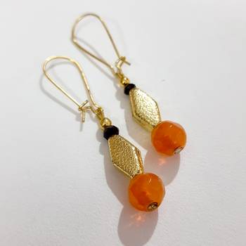 Orange agate earrings 1