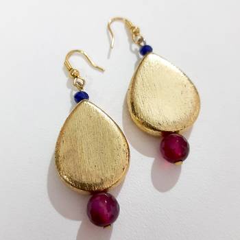 Pink agate earrings 1
