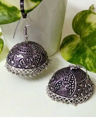 Silver agate jhumkas 1