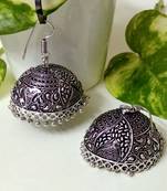Silver agate jhumkas