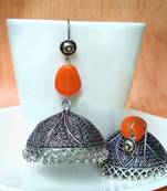 Orange agate jhumkas