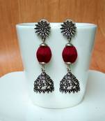 Maroon agate jhumkas