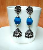 Blue agate jhumkas
