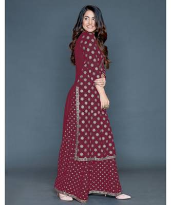 Women's  Rayon  Gold Printed  Kurti and palazzo Set 2