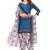 Salwar Studio Women's Blue & Pink Synthetic Printed Unstitch Dress Material with Dupatta