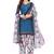 Salwar Studio Women's Blue & Pink Synthetic Printed Unstitch Dress Material with Dupatta