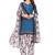 Salwar Studio Women's Blue & Pink Synthetic Printed Unstitch Dress Material with Dupatta
