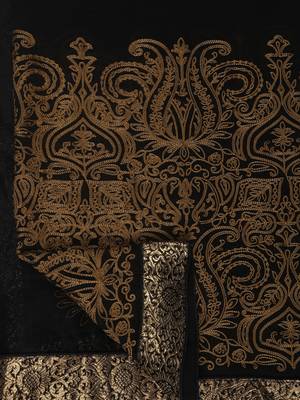 Black embroidered georgette saree with blouse 6