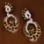 Gold Plated Black Stone Embellished American Diamond Earrings 216ED142