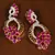 Gold Plated Ruby Stone Embellished American Diamond Earrings 216ED143