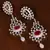 Gold Plated Ruby Stone Embellished American Diamond Earrings 216ED145