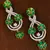 Gold Plated Emerald Stone Embellished American Diamond Earrings 216ED147