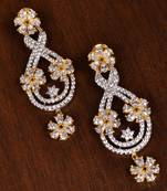 Gold Plated CZ Stone Embellished American Diamond Earrings 216ED149