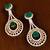 Gold Plated Emerald Stone Embellished American Diamond Earrings 216ED150
