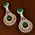 Gold Plated Emerald Stone Embellished American Diamond Earrings 216ED150