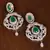 Gold Plated Emerald Stone Embellished American Diamond Earrings 216ED156