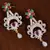Gold Plated Ruby and Emerald Stone Embellished American Diamond Earrings 216ED161