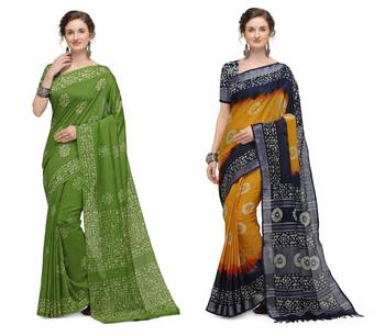 Iris Handloom Cotton Slub Zari Wex Batik Print saree 1