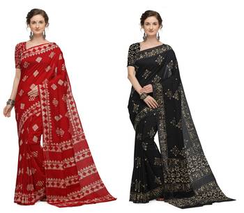 Iris Handloom Cotton Slub Zari Wex Batik Print saree 1