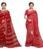 Iris Handloom Cotton Slub Zari Wex Batik Print saree