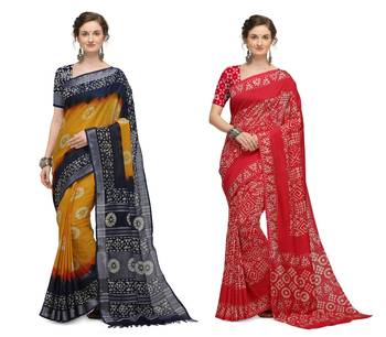 Iris Handloom Cotton Slub Zari Wex Batik Print saree 1