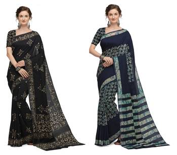 Iris Handloom Cotton Slub Zari Wex Batik Print saree 1