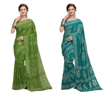 Iris Handloom Cotton Slub Zari Wex Batik Print saree 1