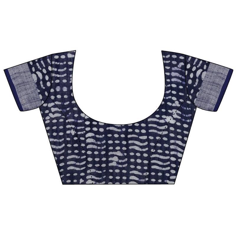 Iris Handloom Cotton Slub Zari Wex Batik Print saree