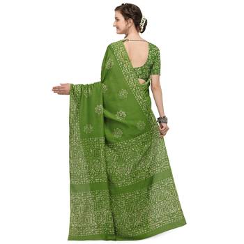 Iris Handloom Cotton Slub Zari Wex Batik Print saree 3