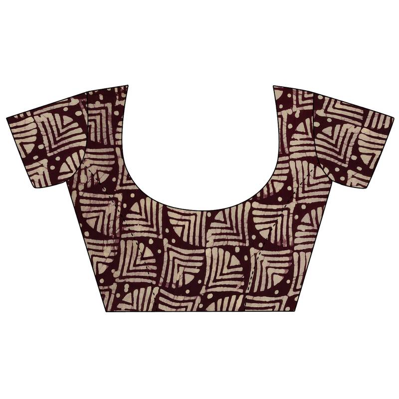 Iris Handloom Cotton Slub Zari Wex Batik Print saree